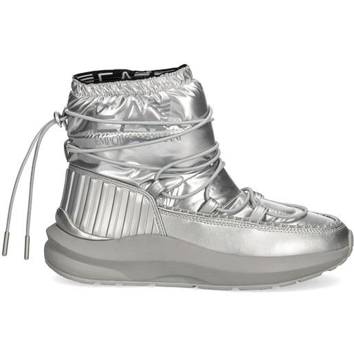 Ea7 Emporio Armani stivali da neve con stampa - argento