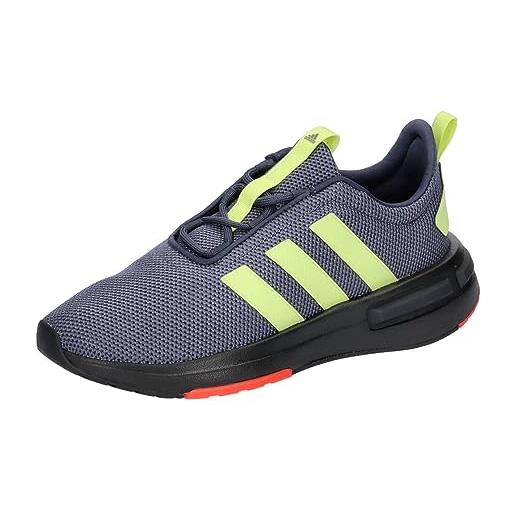 adidas racer tr23 shoes kids, scarpe da corsa, shadow navy/pulse lime/black, 34 eu