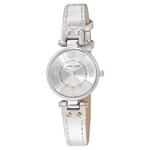 Anne Klein - orologio da donna con cinturino in pelle, argento