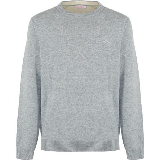 Sun68 pullover round solid warm grigio medio