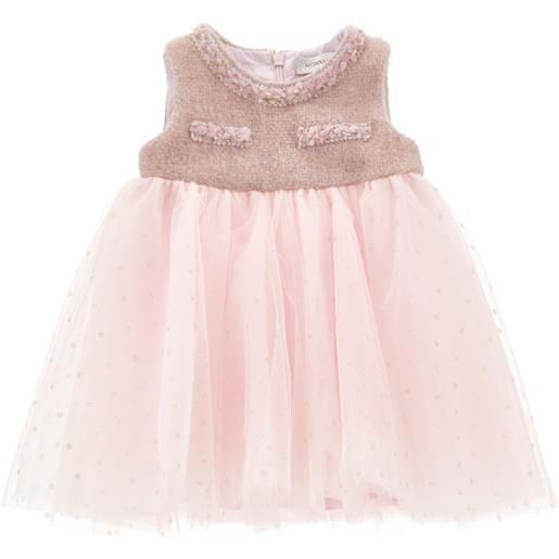 Monnalisa abito smanicato tulle e bouclé