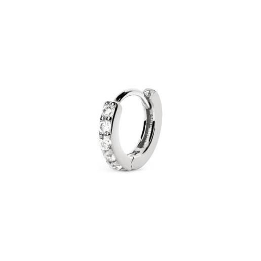 Karisma Donna Argento 925 Creole rodiato con pietre di zirconia incastonate bianche - CRE21888 - 30mm