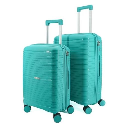 Valigia Grande Set Valigie Semirigide Pezzi Leggere, Ruote