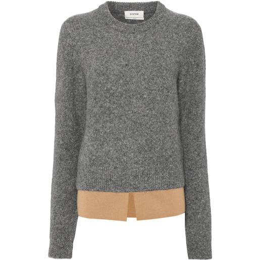 System top con strato a camicia - grigio