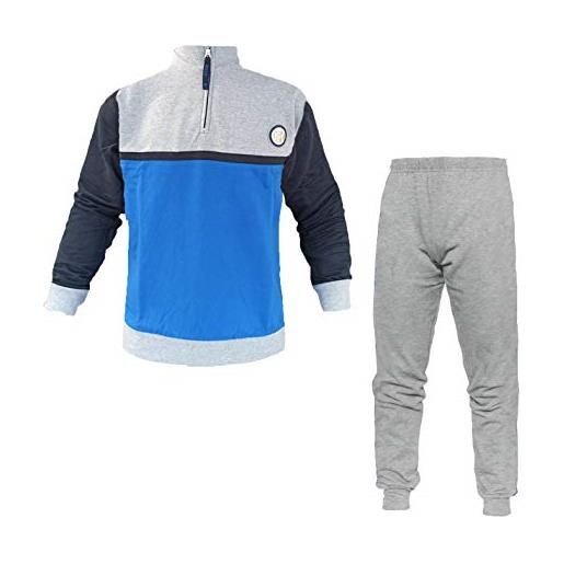 siciem pigiama ragazzo in felpa mezza zip fc inter prodotto ufficiale art. In15096 (10 anni, grigio)