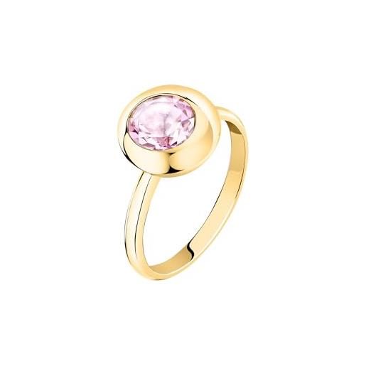 Morellato anello donna in argento 925‰ riciclato con pietra rosa, collezione tesori eterni