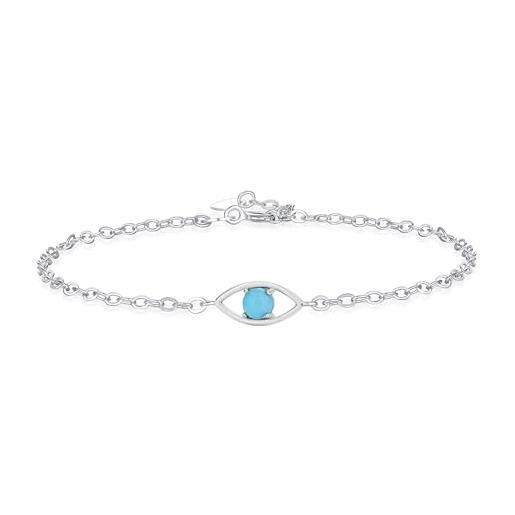 Bracciale Occhio Della Fortuna MYSTIC JEWELS: Regolabile Con Zirconi Blu
