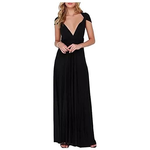 xxxiticat - abito da sera lungo da donna, elegante abito da damigella d'onore, abito da cocktail, per le feste, marrone, l