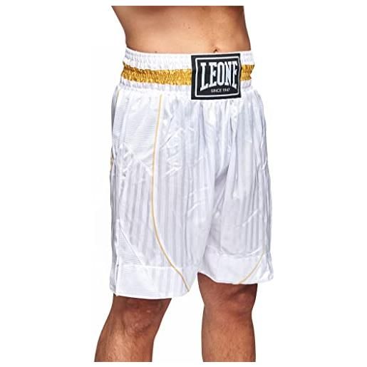 LEONE 1947, premium pantaloncino boxe, unisex - adulto, bianco, s, ab240