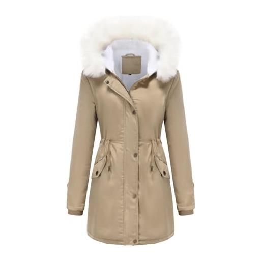 Shffuw piumino 100 grammi, cappotto invernale elegante con pelliccia, giubbotto donna con cappuccio alla moda, caldo cappotto foderato in pile