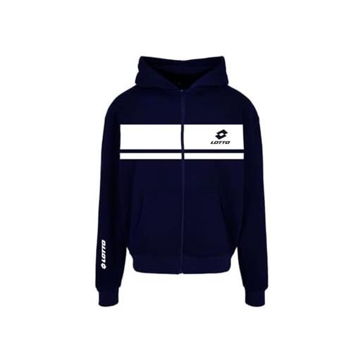 Lotto camicia felpa con cappuccio, blu, xl uomo