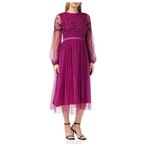 Amelia Rose abito decorato con paillettes vestito per occasioni speciali, magenta, 48 donna