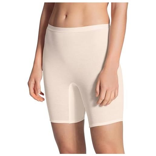 Calida true confidence leggings da donna, in lana vergine e seta, a costine sottili, termoregolanti e neutralizzanti gli odori, light ivory, 42-44
