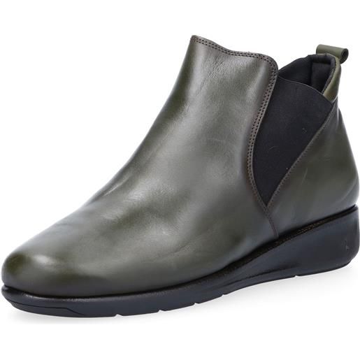 Sabatini stivaletti in pelle con inserti elastici