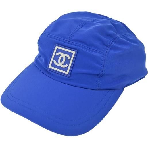 CHANEL Pre-Owned - cappello sport line anni '90-2000 - donna - nylon/poliestere - taglia unica - blu