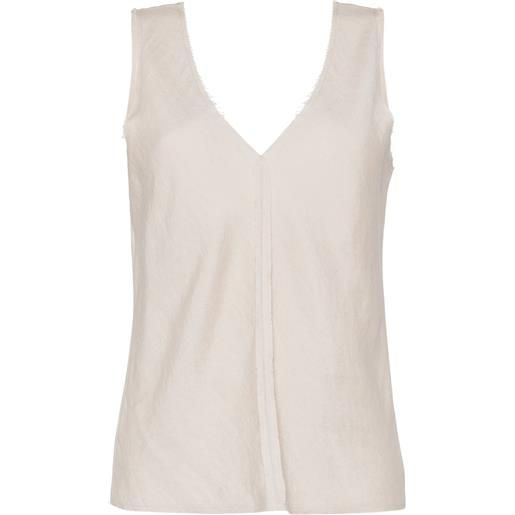 VOZ top con scollo a v - toni neutri