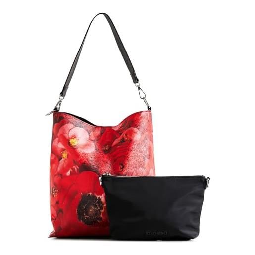Desigual bols_imperial patch, tracolla donna, colore: rosso, taglia unica