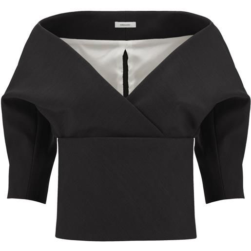 Ferragamo top a maniche corte - nero