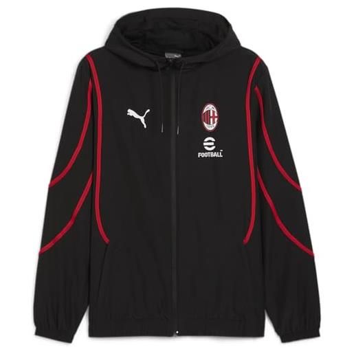 PUMA felpa ac milan pre partita rosso nero xl