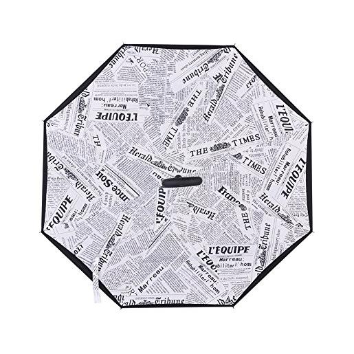 TRADE® handstand doppio strato anti-ultravioletto all'aperto ombrello giornale modello tipo c reverse vicino aperto reversibile