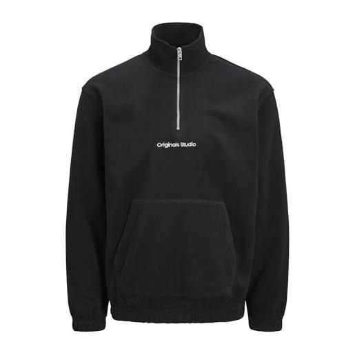 JACK & JONES jack&jones jorvesterbro - felpa in pile con chiusura lampo, colore: noos, nero, s