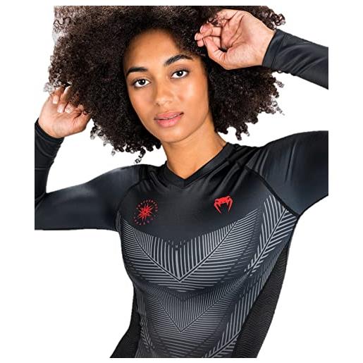 Venum phantom-maglietta a compressione a maniche lunghe, da donna camicia, nero/rosso, s