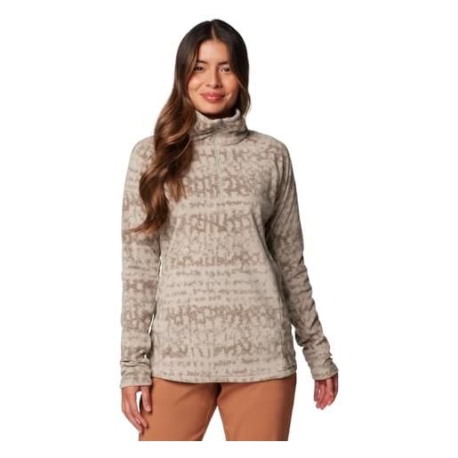 Columbia glacial glacial vi print, maglia in pile con cerniera corta da donna