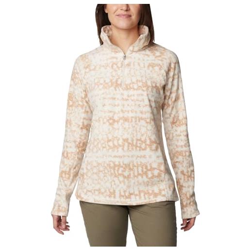 Columbia glacial glacial vi print, maglia in pile con cerniera corta da donna