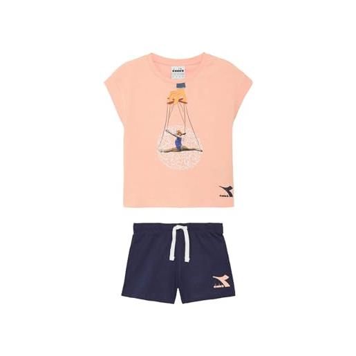Diadora jg. Set ss sport art, pink melody, xs bambine e ragazze