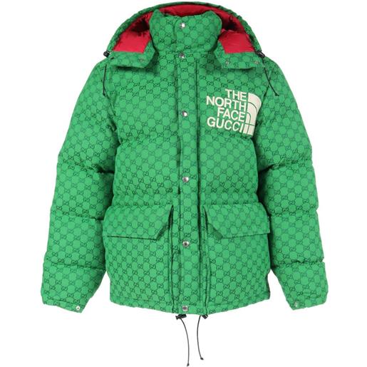 Gucci Pre-Owned - piumino gucci x the north face 2000 gg - uomo - cotone/poliammide/poliestere - taglia unica - verde