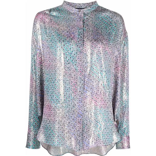 ISABEL MARANT camicia in lurex - blu
