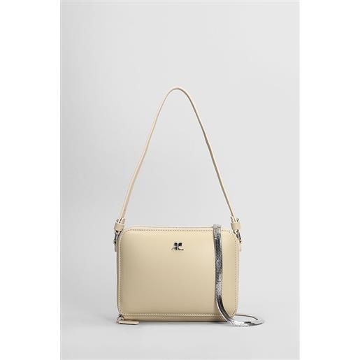 Courreges borsa a spalla in pelle beige