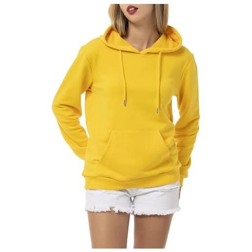 RED BRIDGE redbridge felpa da donna, comoda felpa con cappuccio con tasca a marsupio, look casual per tutti i giorni e il tempo libero, giallo. , l