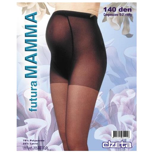 CzSalus collant premaman 140 den a compressione graduata medio/alta - tg. 6 nero