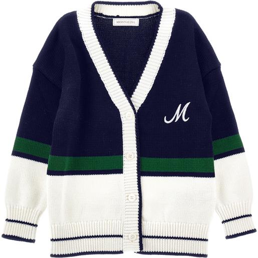 Monnalisa maxi cardigan a bande colorate