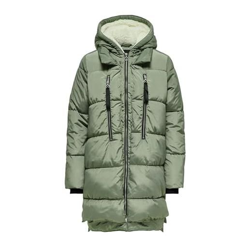 ONLY onlnora long puffer coat cc otw cappotto, spruzzo di mare, s donna