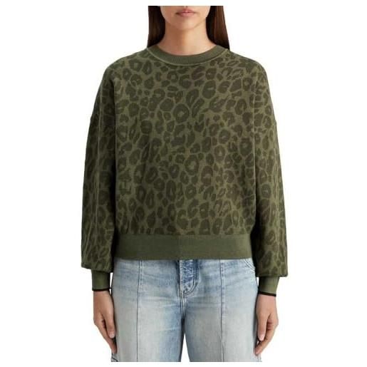 Scotch & Soda jacquard relaxed pullover felpa, military 0360, s donna