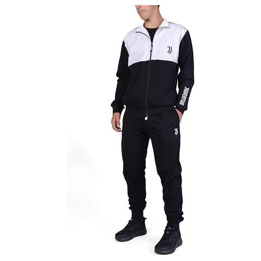 hermet juventus, tuta da casa, tuta homewear in cotone garzato, per bambini e ragazzi, con scritta juventus lato cuore, bianco, 16 anni