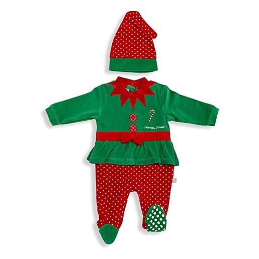 Nada Home tutina neonato natalizia elfo di natale bimba pagliaccetto con cappellino 5787