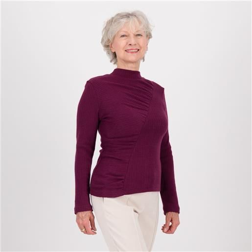 Extesa maglia a coste con collo a lupetto e taglio obliquo