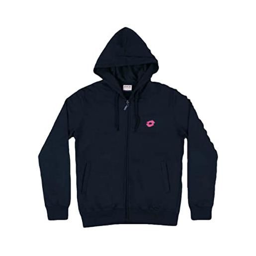 Lotto giacca tuta donna la1020 full zip in felpa con cappuccio e tasche laterali. Blu l