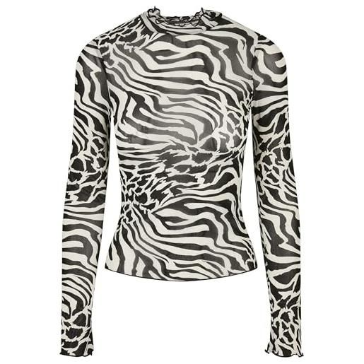 Urban Classics maglia da donna a maniche lunghe con scollo a tartaruga, t-shirt donna, asfalto/nero, s