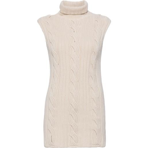 Hermès Pre-Owned - maglione smanicato anni '90-2000 - donna - cashmere/poliammide - xs - toni neutri