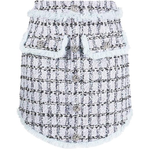 Philipp Plein minigonna in tweed - blu
