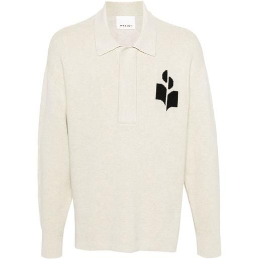 MARANT maglione william con logo jacquard - toni neutri