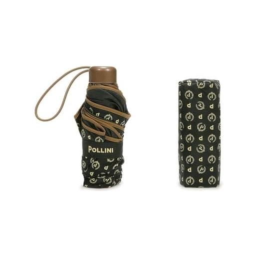 Pollini ombrello richiudibile stampa heritage, nero-marrone