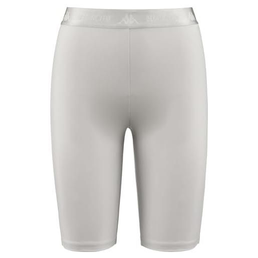 Kappa - pantaloncini sportivi, donna, grigio, nylon, sport street, authentic bunny, taglia: xs