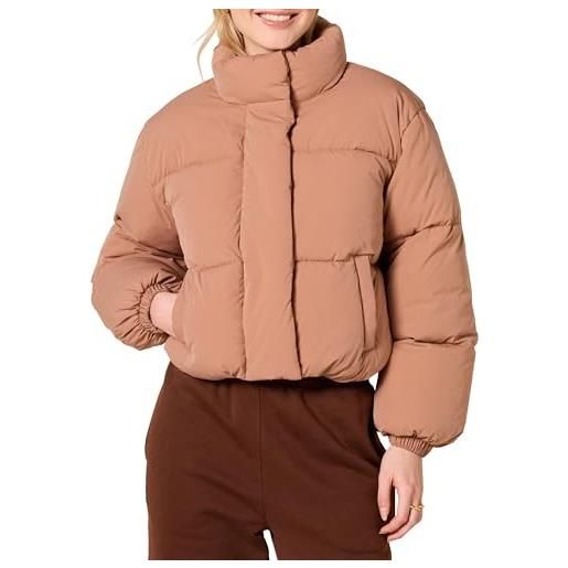 Amazon Essentials piumino corto da donna con cerniera intera (trapuntato opaco o pile sherpa), nero, xs