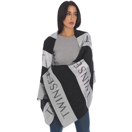 TWINSET sciarpa TWINSET con logo lettering in lurex, colore nero