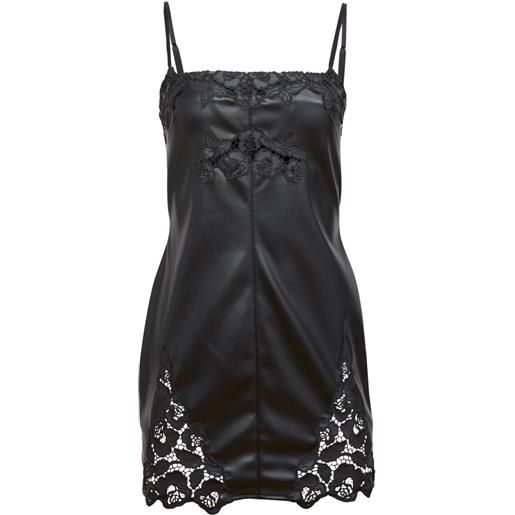 Fleur Du Mal abito corto in pelle vegan - nero